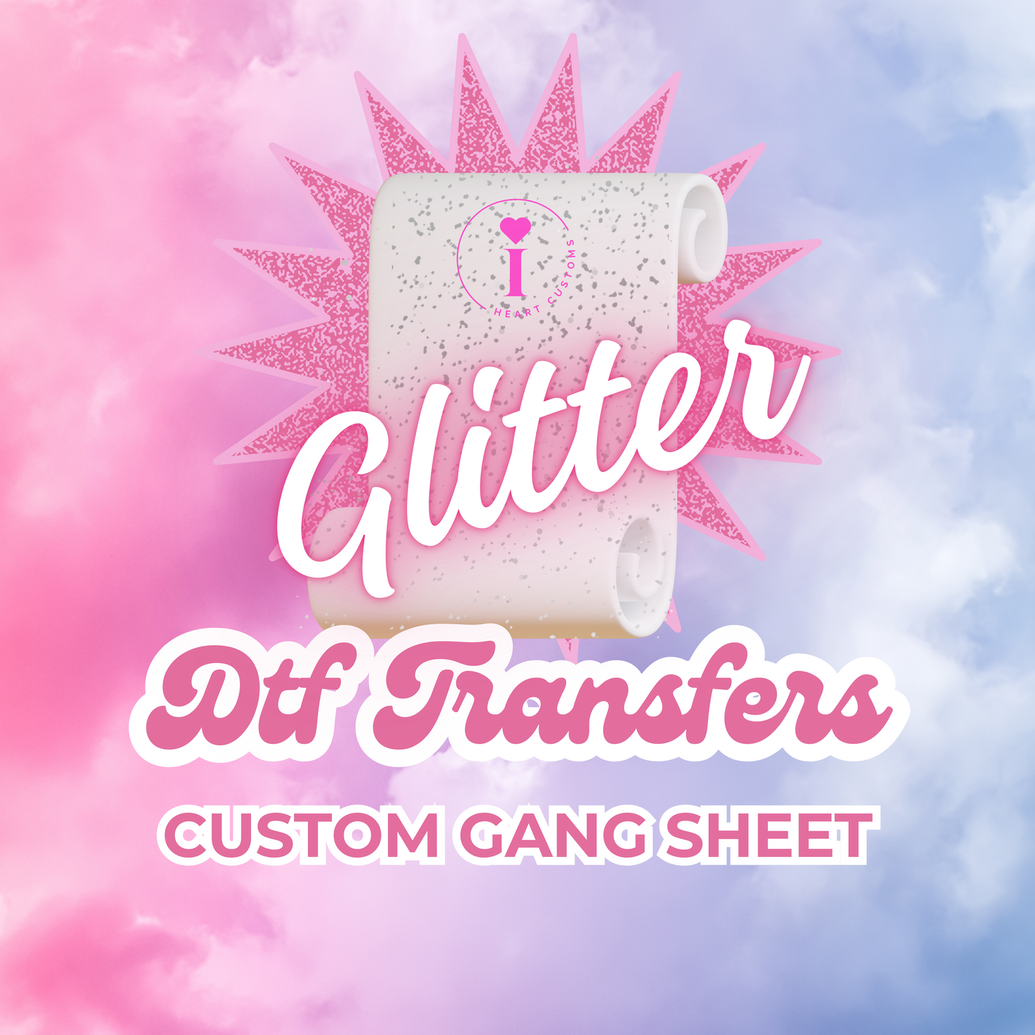 Custom Glitter Film DTF Transfer