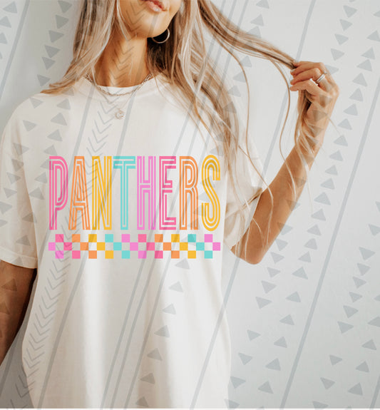 Colorful Sports Mascot Panthers DTF Transfer Film