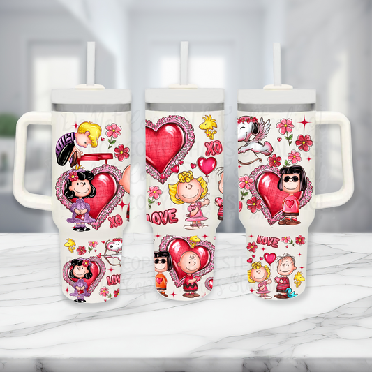 Valentine XO Friends - TOP & BOTTOM SET - 40 oz Tumbler UV DTF Transfer Film A114
