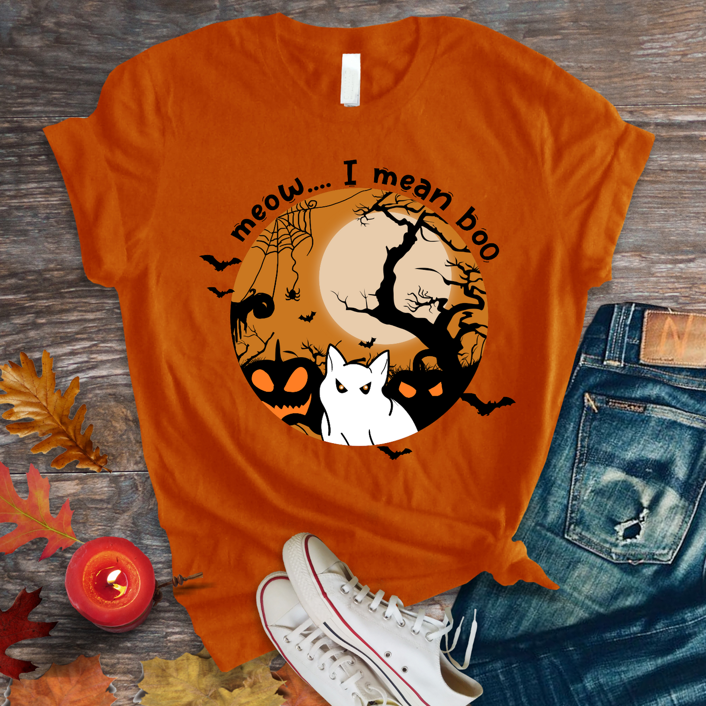 Halloween Meow I mean boo DTF Transfer Film 9047