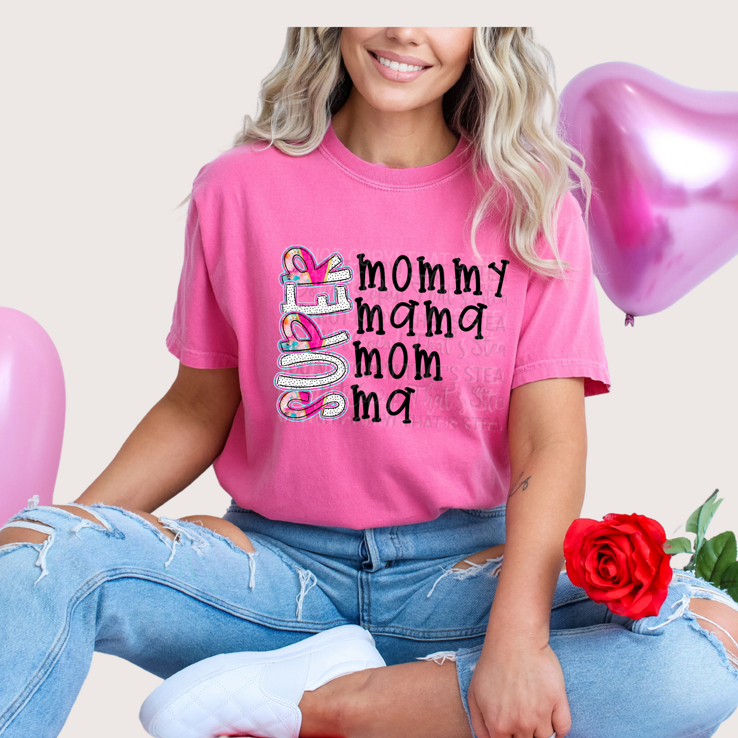 Pink Alpha Doodle Series - Super Me Mommy DTF Transfer Film IH035