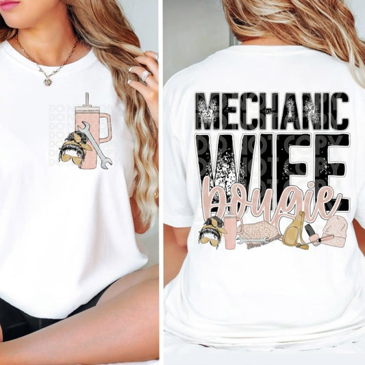 Matching DTF Series - Pocket & Back - Mechanic Wife Bougie