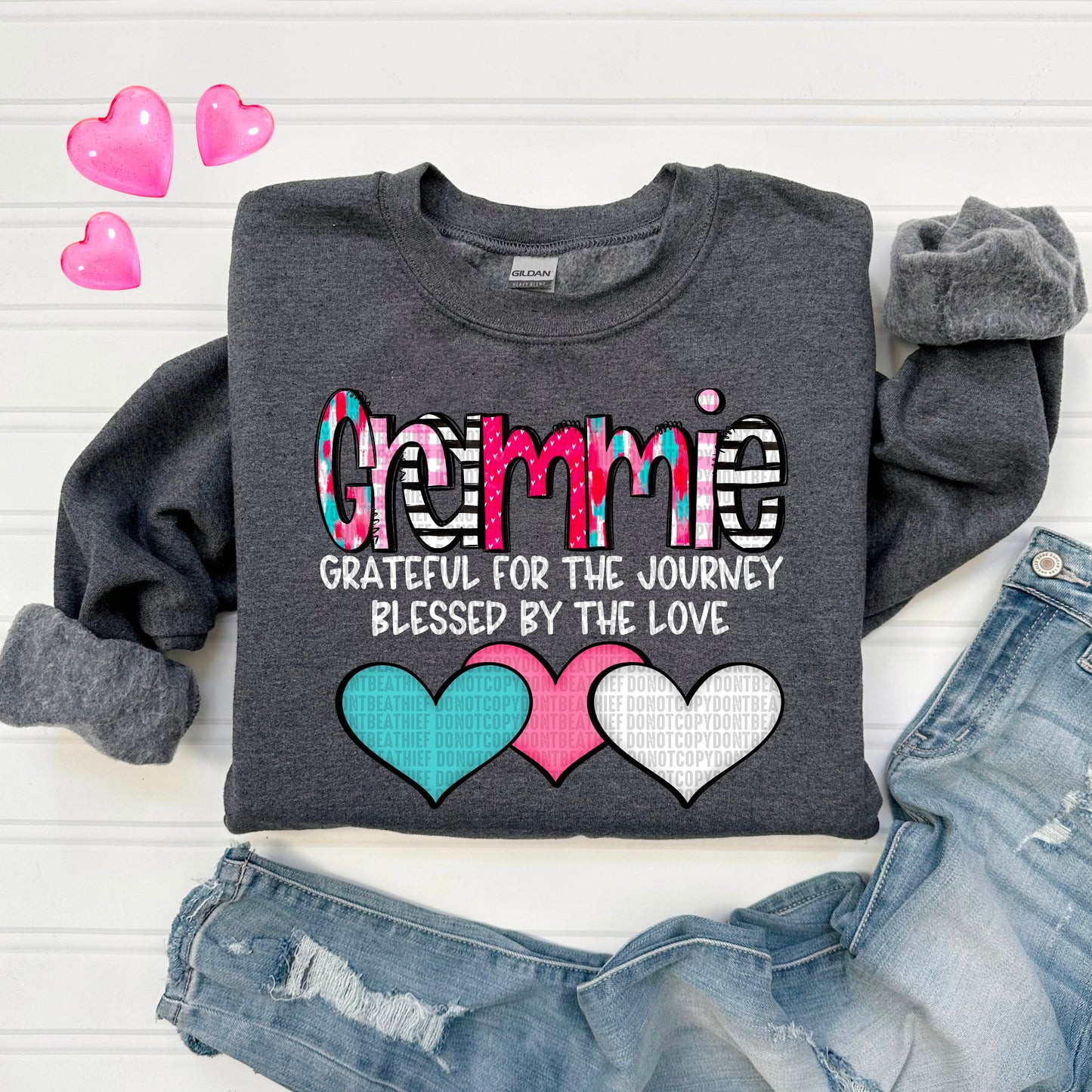 Grateful for the journey, Blessed by the Love - Grammie DTF Transfer Film SD124