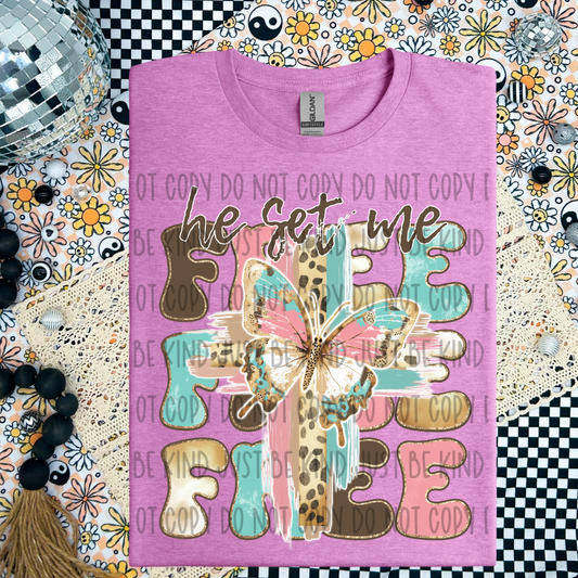 He set me free cross DTF Transfer Film SD045