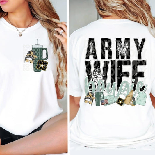 Matching DTF Series - Pocket & Back - Army Wife Bougie