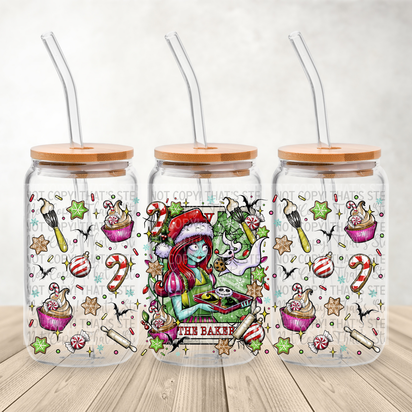 Tarot Card Xmas Exclusive: The Baker  - 16oz UV DTF Transfer Film Wrap and Matching Lid G104e