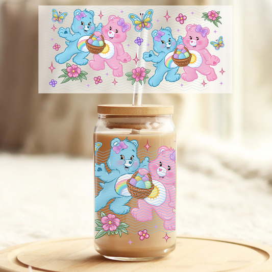 Easter Bears - 16oz Glass UV DTF Transfer Film