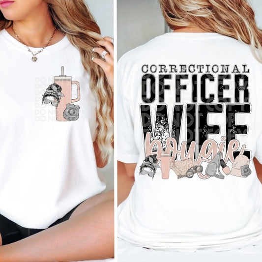 Matching DTF Series - Pocket & Back - Correctional Officer Wife Bougie