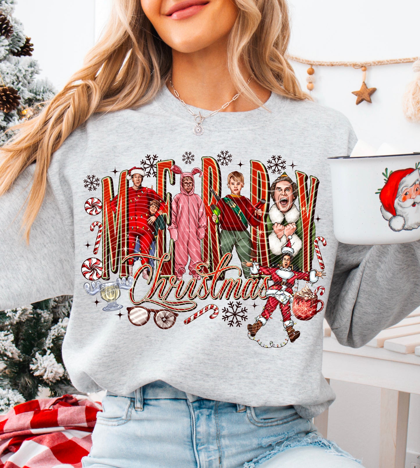 Classic Merry Christmas DTF Transfer Film A104