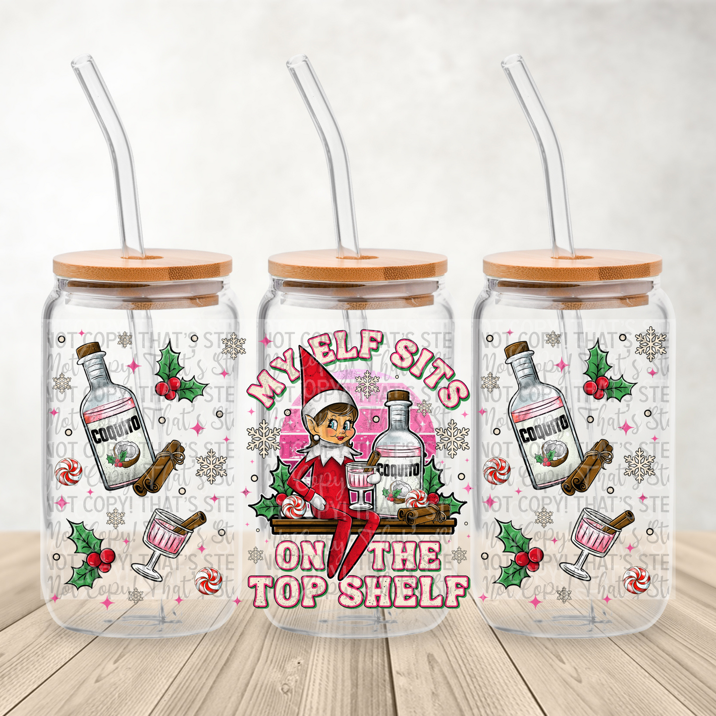 Christmas Girl Helper - 16oz UV DTF Transfer Film Wrap and Matching Lid G114