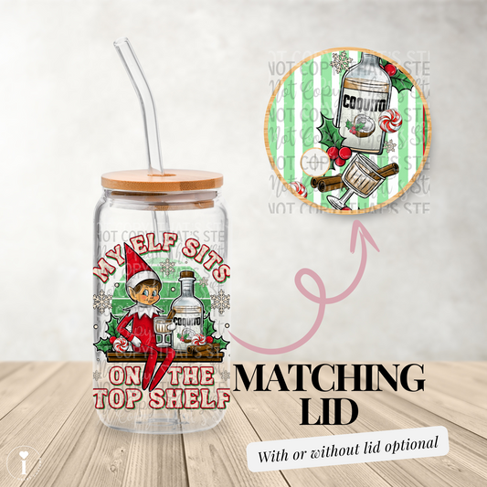 Christmas Boy Helper - 16oz UV DTF Transfer Film Wrap and Matching Lid G114