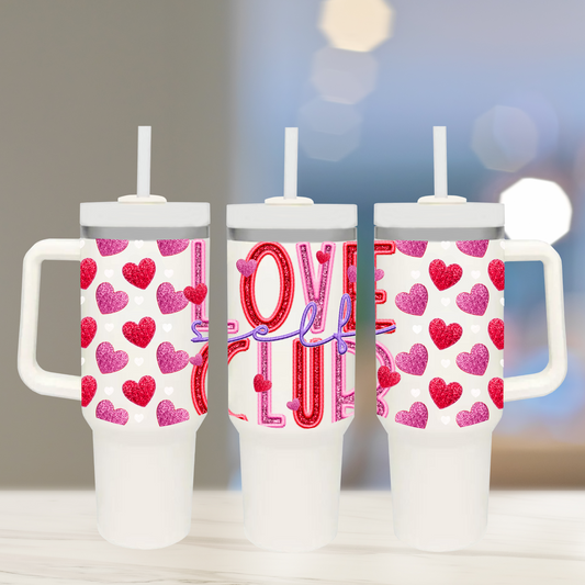 Valentine's Day Self Love Club - TOP - 40 oz Glass UV DTF Transfer Film