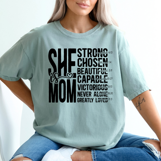 Black - She is MOM DTF Transfer Film