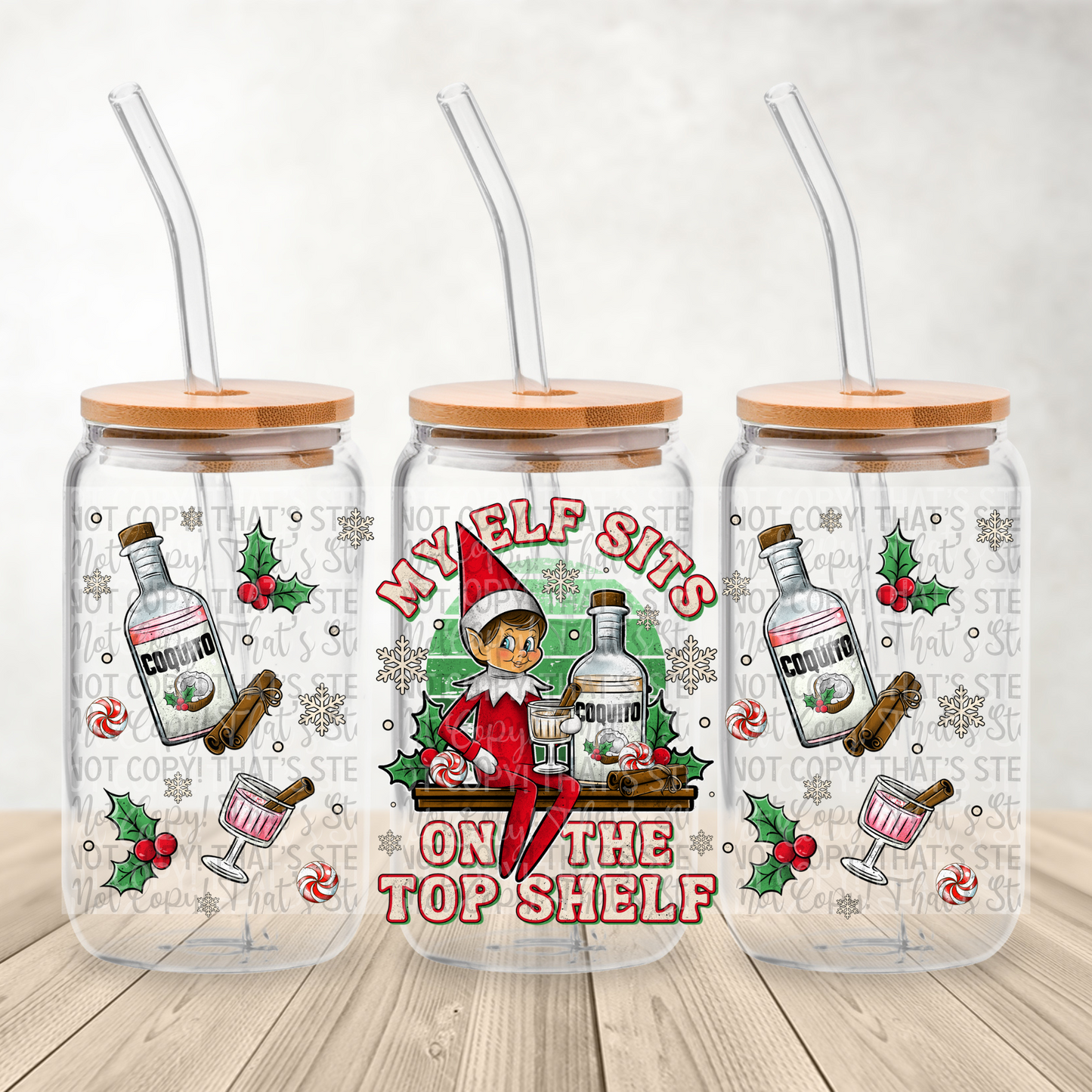 Christmas Boy Helper - 16oz UV DTF Transfer Film Wrap and Matching Lid G114