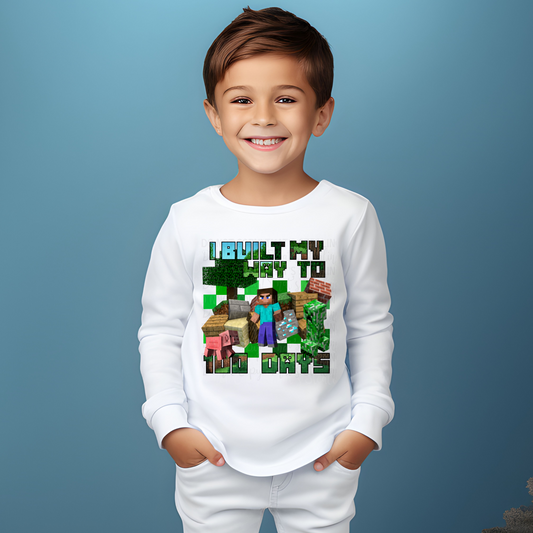 I Built my way to 100 days Dtf Transfer Film 2197