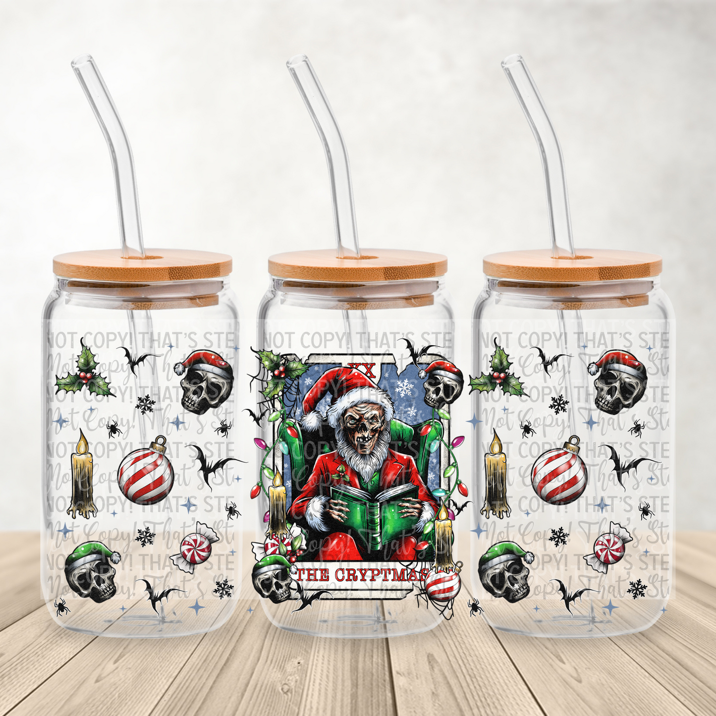 Tarot card Xmas Exclusive: - The Cryptmas 16oz UV DTF Transfer Film G104e