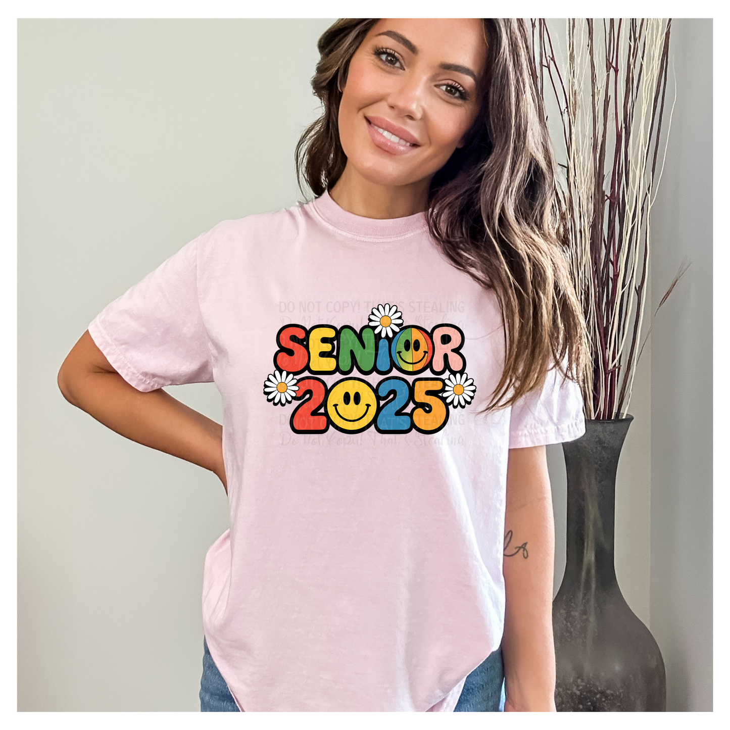 Colorful Retro Senior 2025 Graduation DTF Transfer Film CF025