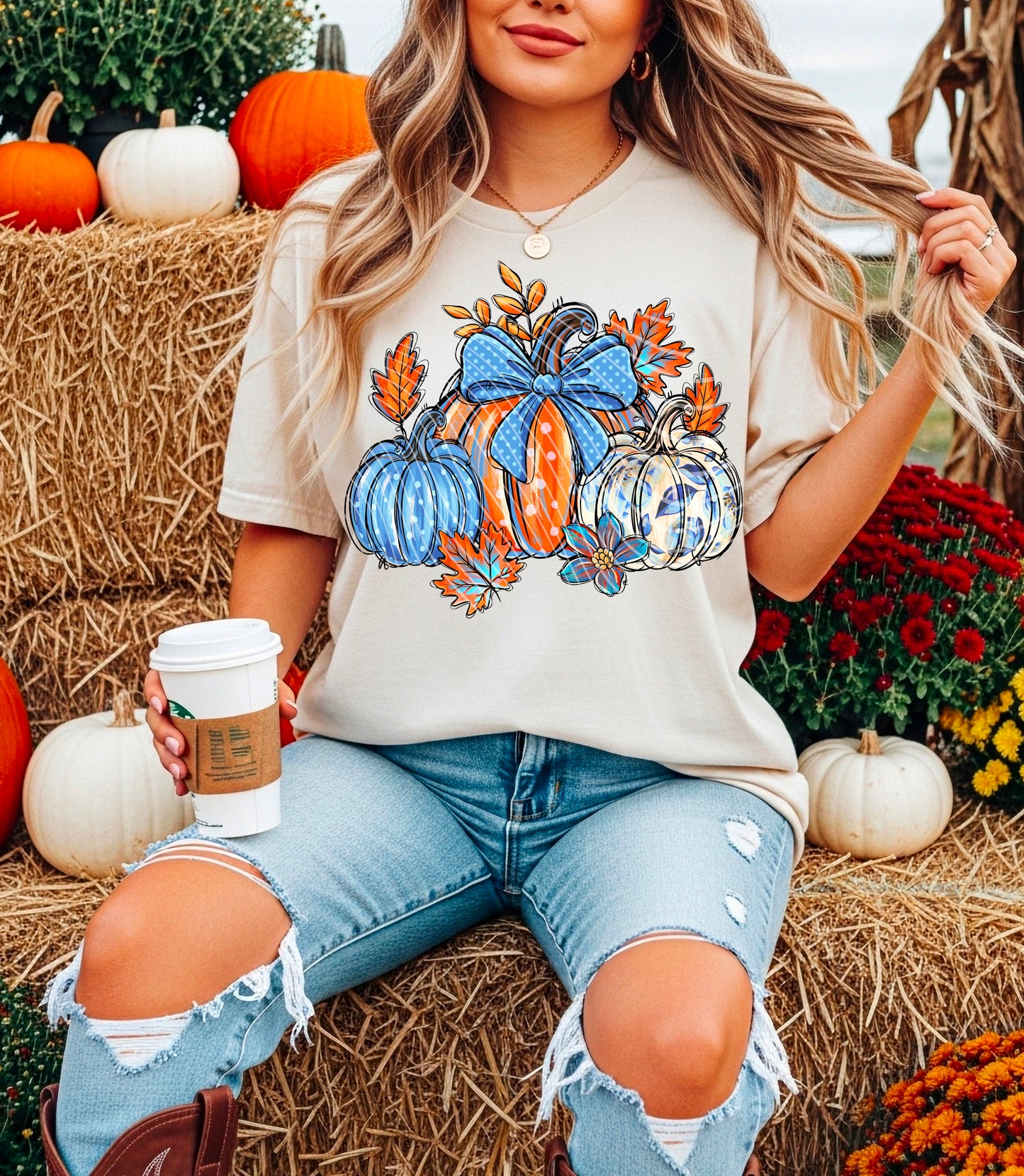 Pumpkin Spice & Fall Vibes DTF Transfer Film A095