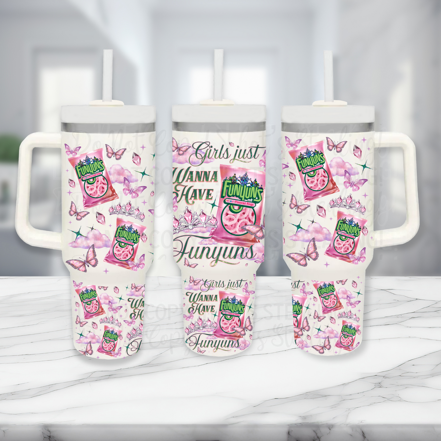 Girls just want to have some - TOP & BOTTOM SET - 40 oz Tumbler UV DTF Transfer Film G124