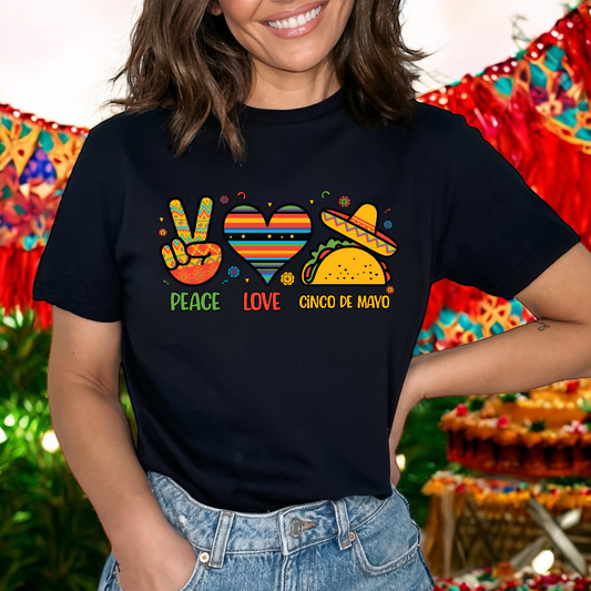 Peace love Cinco de MayoDTF Transfer Film CF045