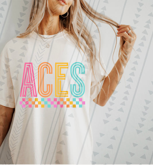 Colorful Sports Mascot Aces DTF Transfer Film