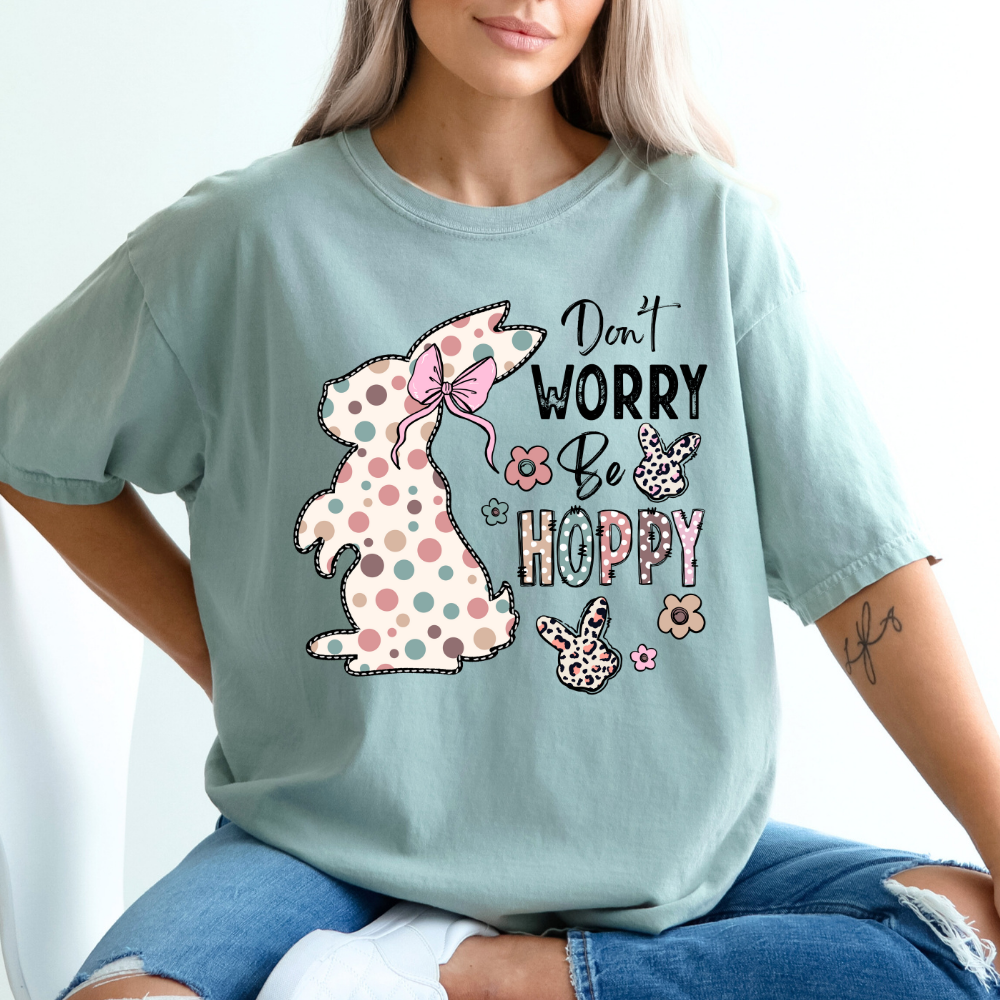 Easter Boho Dont Worry be Hoppy DTF Transfer Film