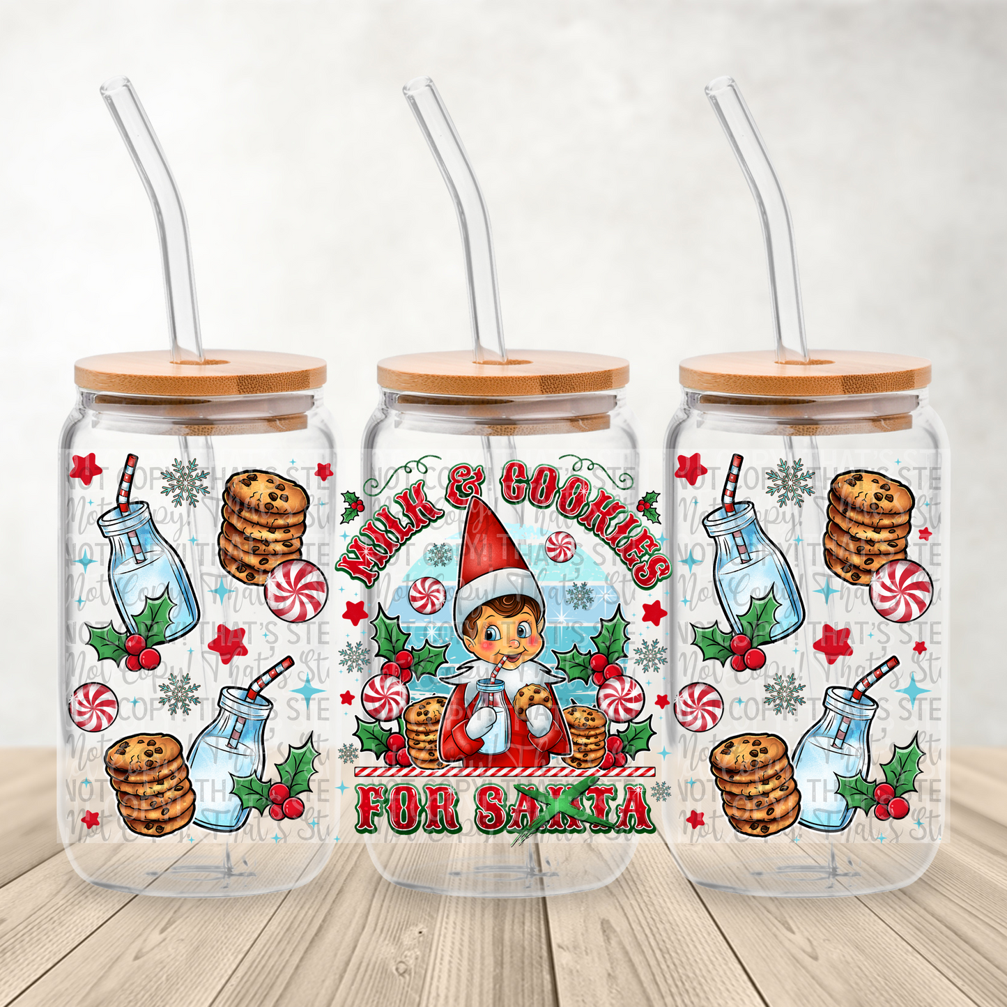 Milk & Cookies for Santa’s Boy Helper - 16oz UV DTF Transfer Film G114