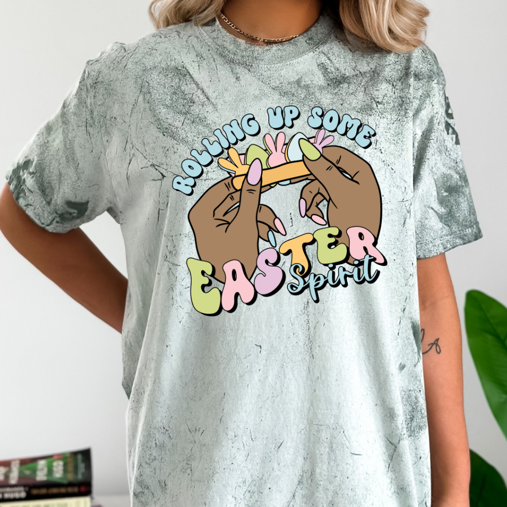 Rolling up Some Easter Spirit V2 DTF Transfer Film