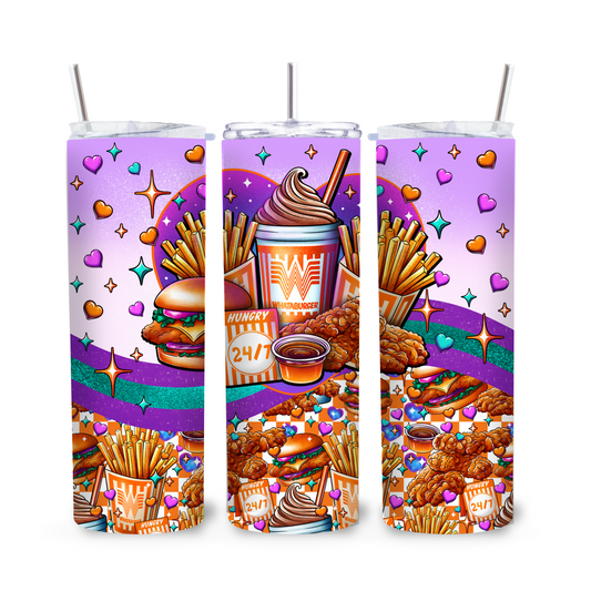 Hungry 24/7 - Tumbler Sublimation Transfer Film