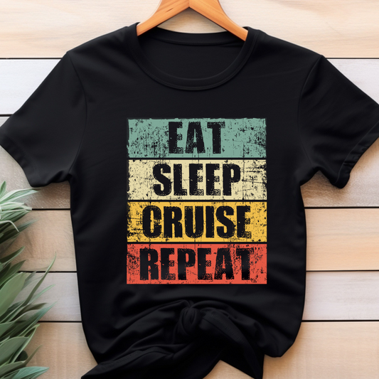 Eat Sleep Cruise Repeat DTF Transfer Film