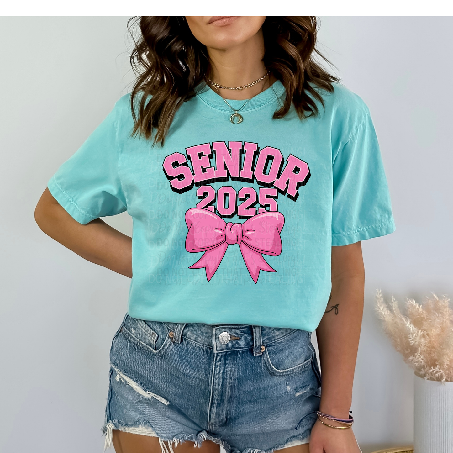 Pink Senior 2025 Graduation Bow DTF Transfer Film CF025