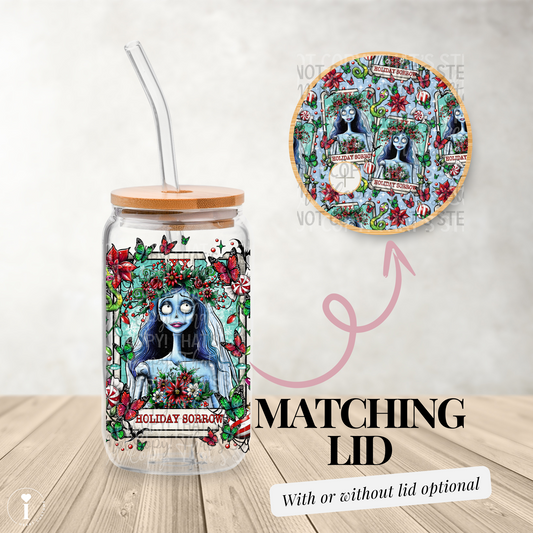 Tarot Card Xmas Exclusive: Holiday Sorrow - 16oz UV DTF Transfer Film Wrap and Matching Lid G104e