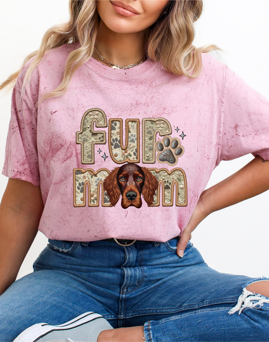 Irish Settler Dog Mom Faux Fabric - Faux Embroidered DTF Transfer Film