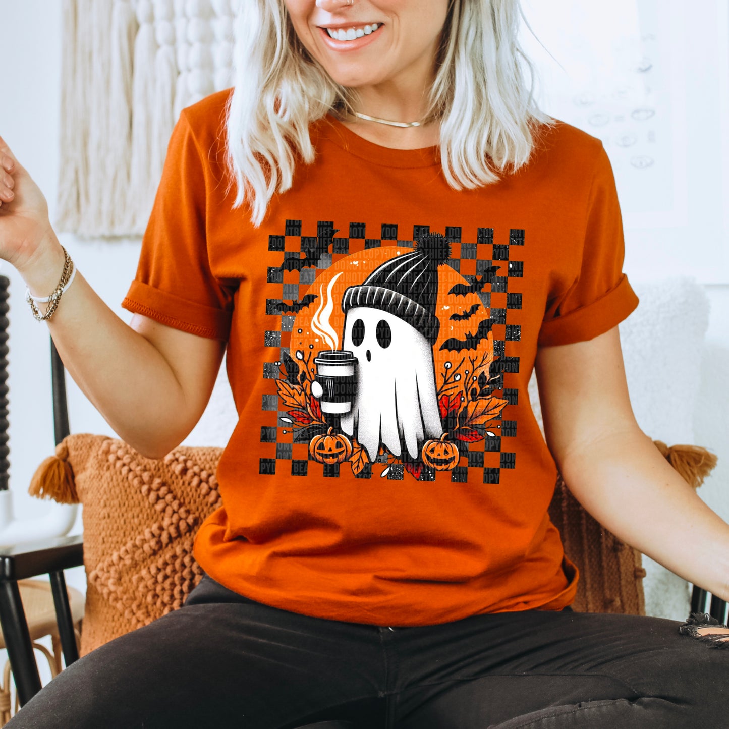 Halloween Beanie Ghost DTF Transfer Film SDD084