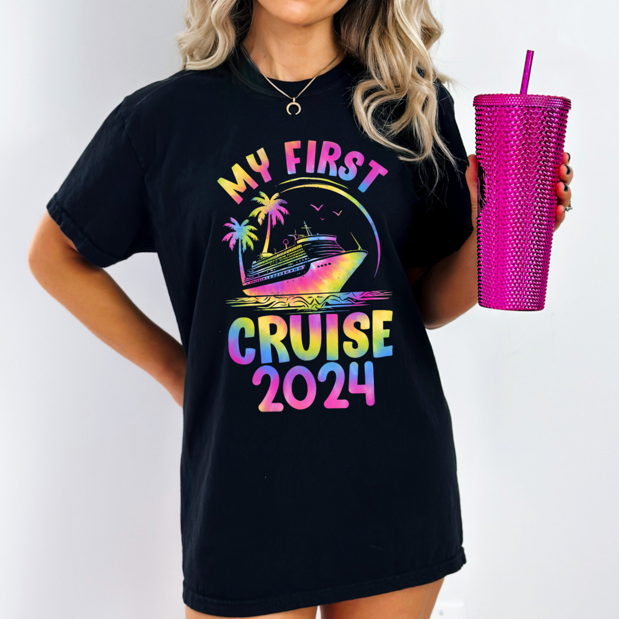 Tropical colors My First Cruise 2024 DTF Transfer Film