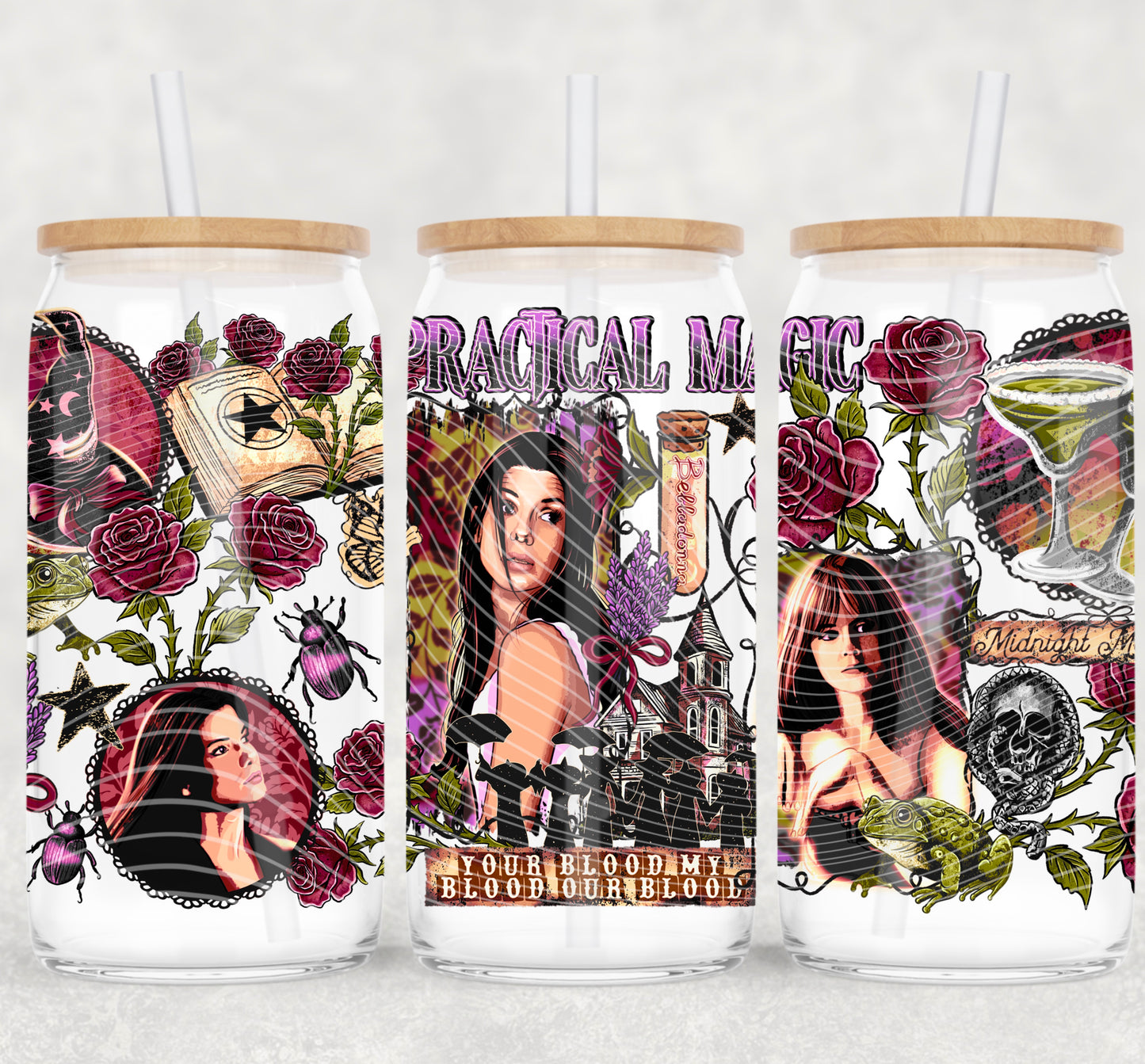 Magical Witchy Sisters 16oz UV DTF Transfer Film A095