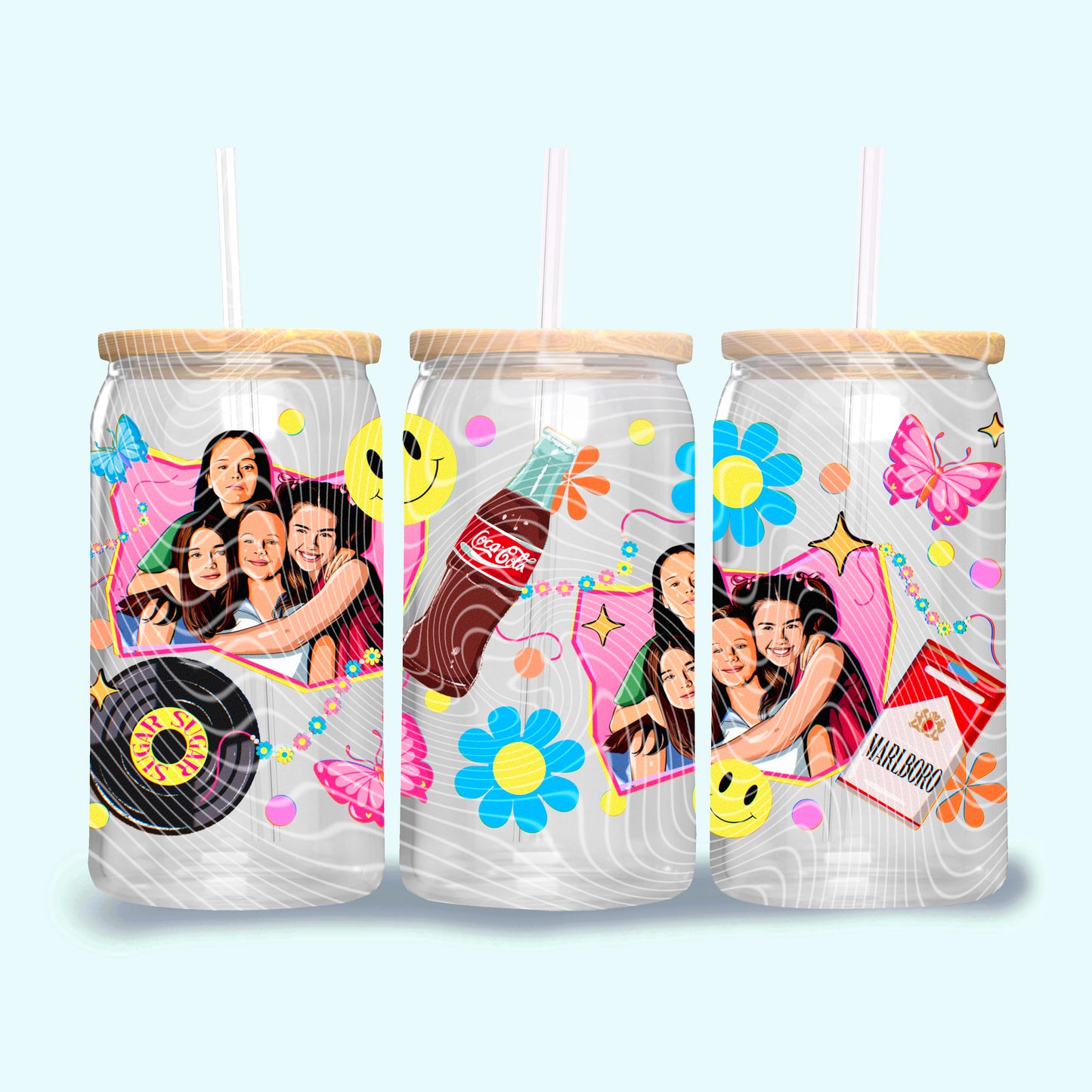 Retro Now and Then 16oz UV DTF Transfer Film G025