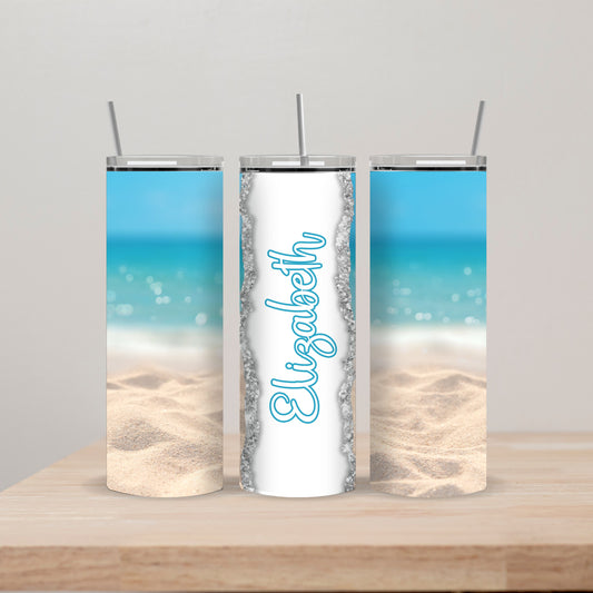 Beach Tumbler with Name 20oz Straight Insulated Tumbler