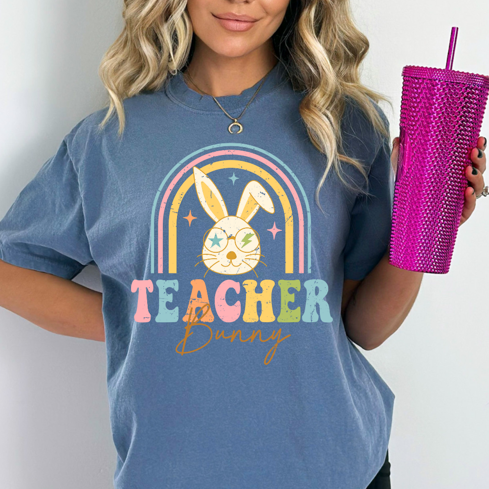 Easter Boho Rainbow Teacher DTF Transfer Film