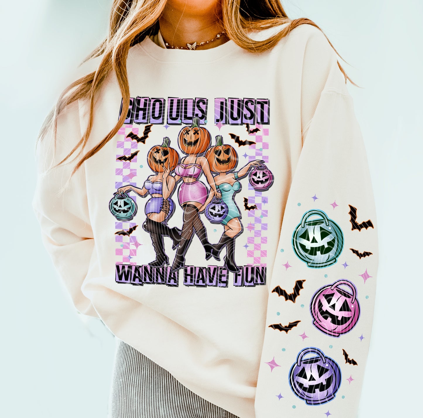 Matching DTF Series - Set Series - Ghouls just wanna have fun Pumpkin Girls Tone2 G084