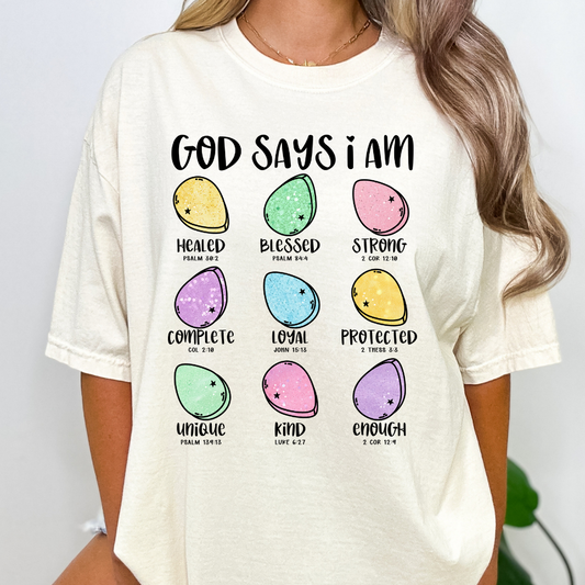 God Says I am.. Eggs DTF Transfer Film