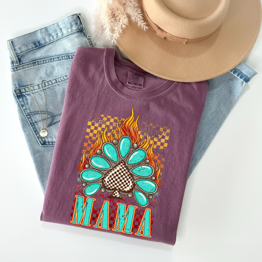 Mama Turquoise Spades V1 DTF Transfer Film A055