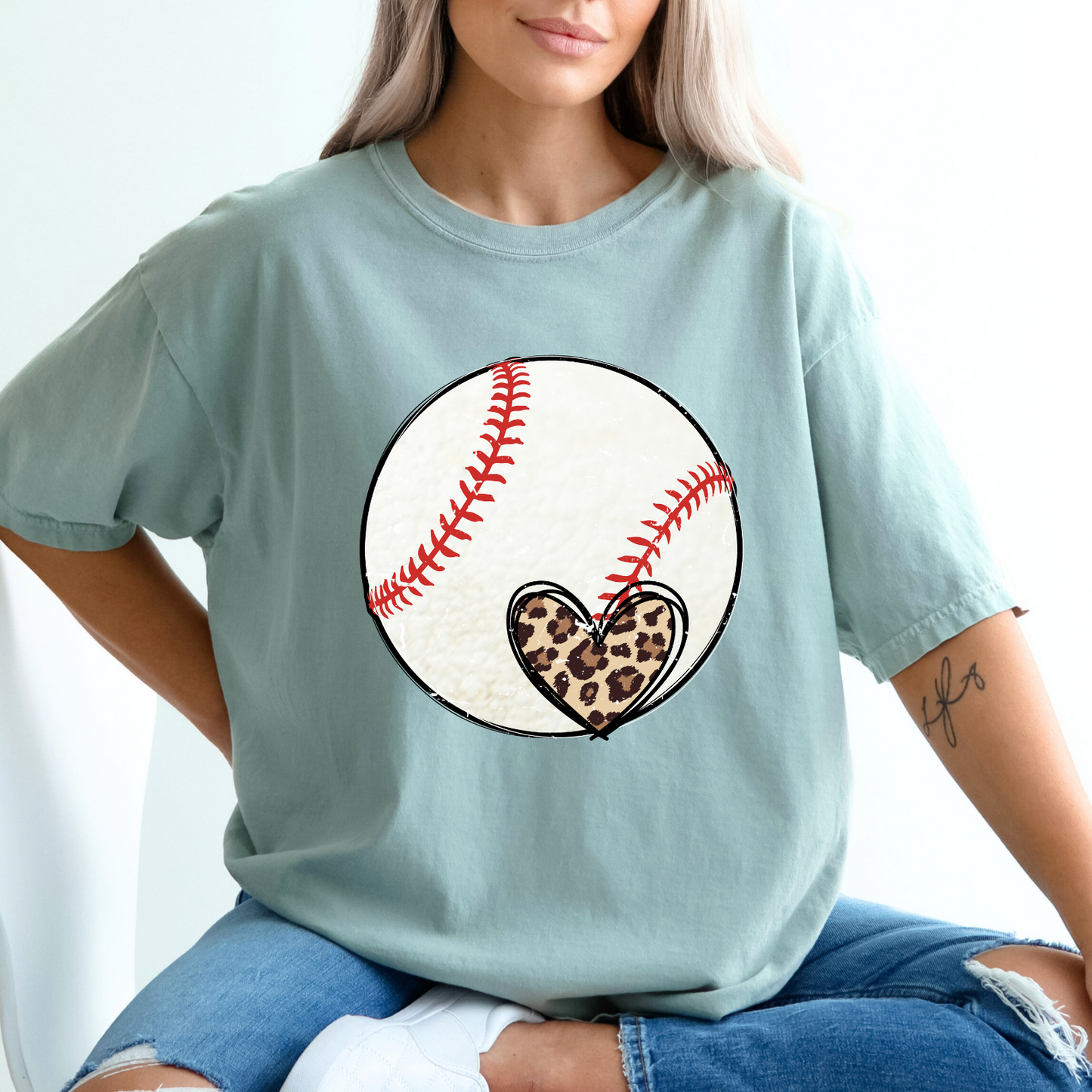 Baseball heart DTF Transfer Film