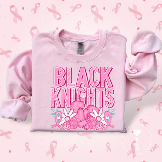 Black Knights Breast Cancer Sports Mascot DTF Transfer Film SD074