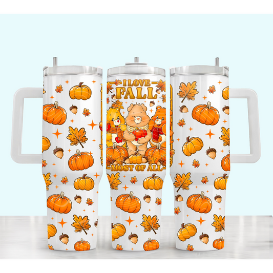 Fall Bear Besties - TOP & BOTTOM SET - 40 oz Tumbler UV DTF Transfer Film