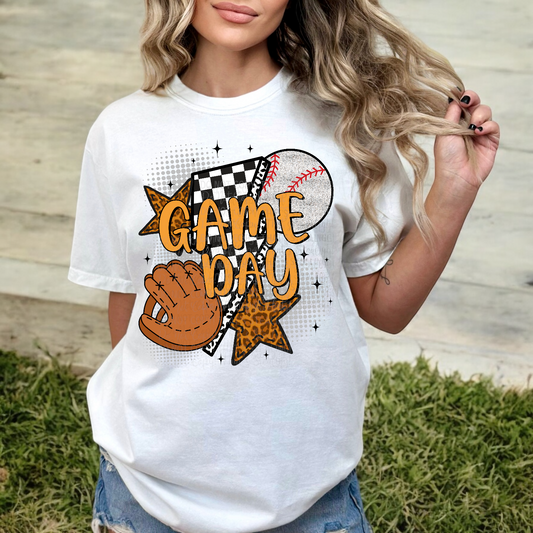 Game Day Baseball Bolt Doodles DTF Transfer Film E035