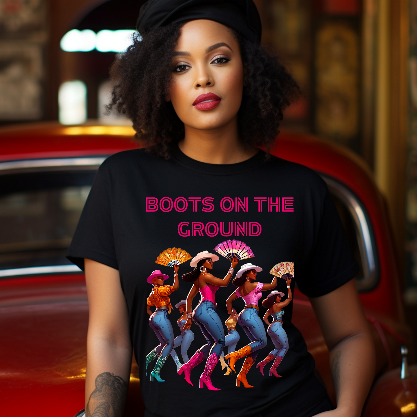 Boots on the ground Line dance Cowgirls DTF Transfer Film E075