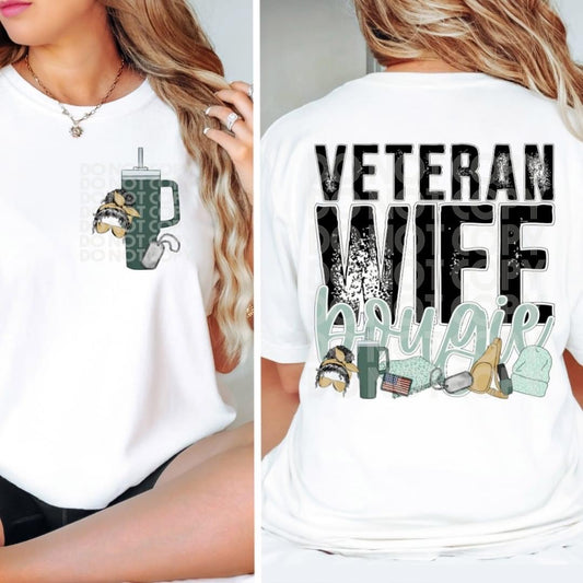 Matching DTF Series - Pocket & Back - Veteran Wife Bougie