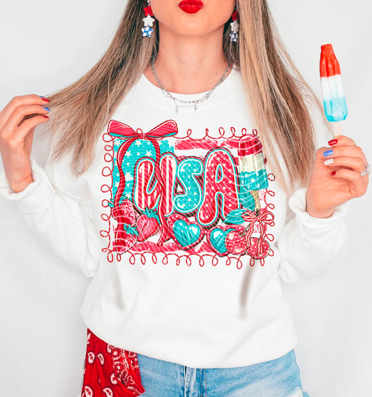 Retro Patriotic USA DTF Transfer Film A055