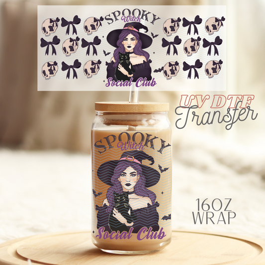 Spooky Witch Social Club - 16oz UV DTF Transfer Film